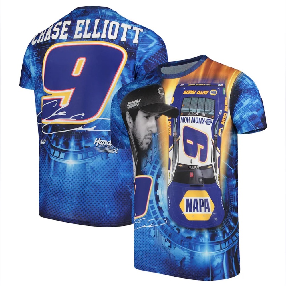 Chase Elliott Blue Prism Sublimated Driver T-Shirt Size XL